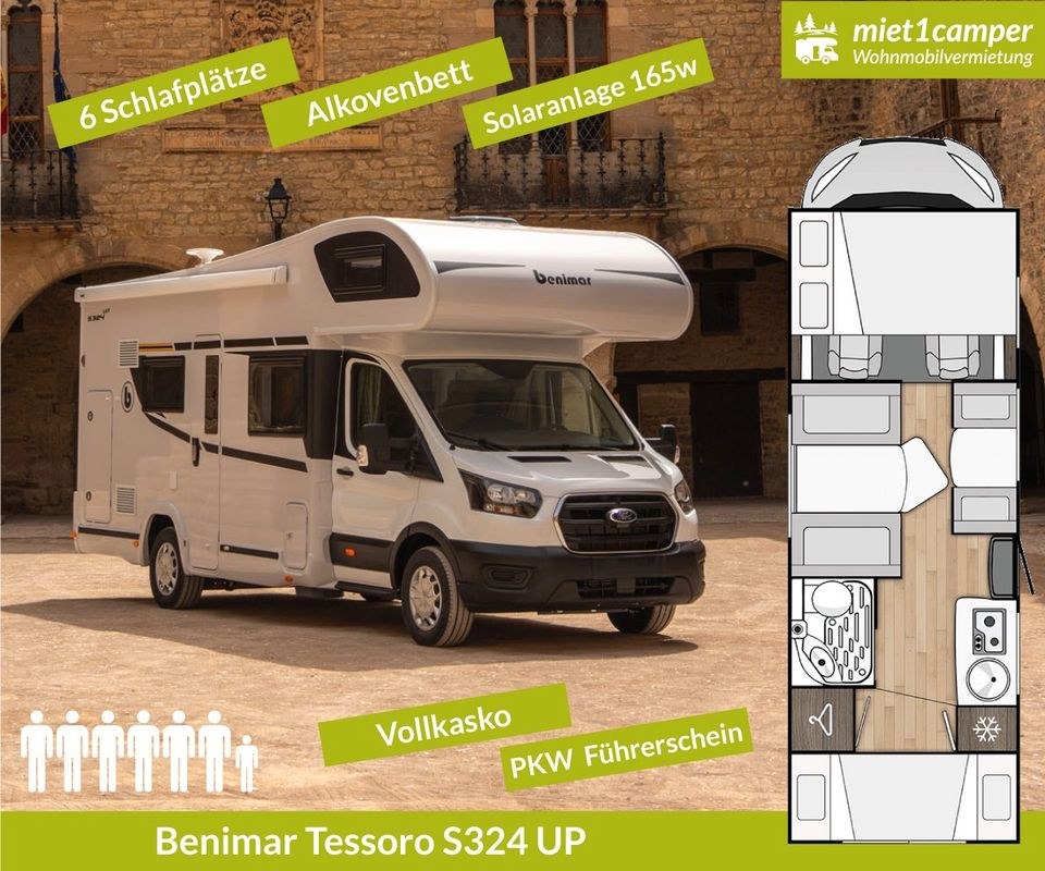 Benimar Tessoro S324 UP Wohnmobil Camper mieten in Lünen