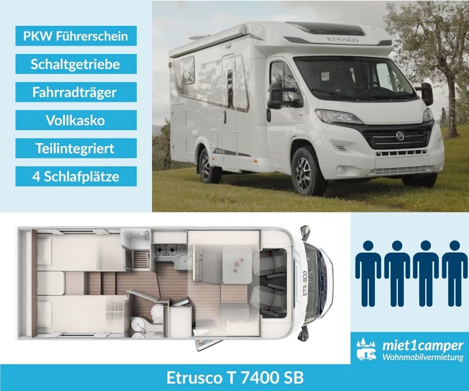 Etrusco T7400 SB Wohnmobil Kastenwagen Camper 4 mieten in Lünen