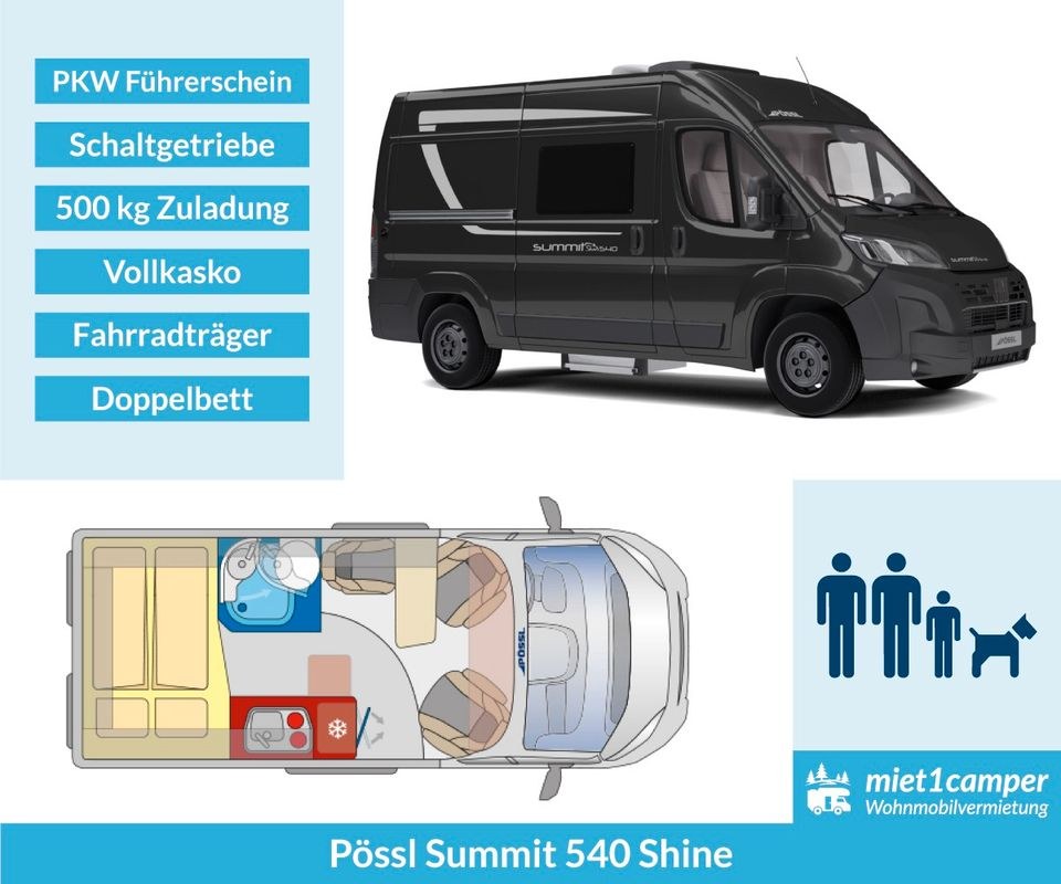 Pössl Summit 540 Shine Kastenwagen Wohnmobil mieten in Lünen