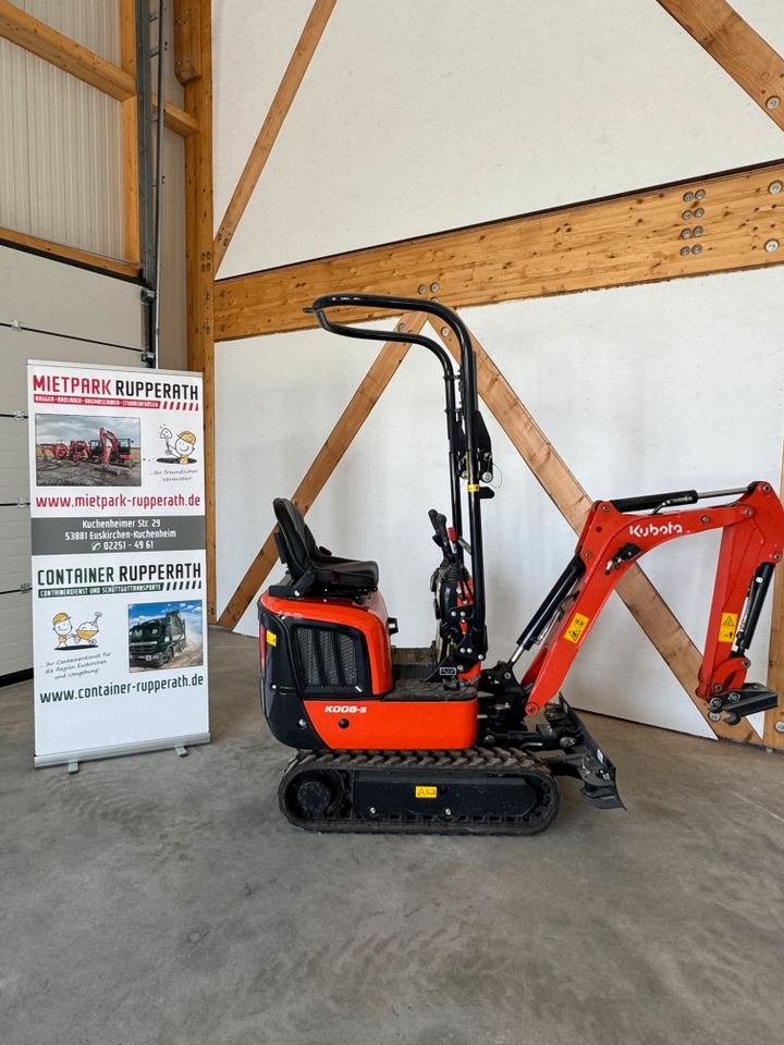 Microbagger Kubota K008 kleiner Bagger schmale mieten in Euskirchen
