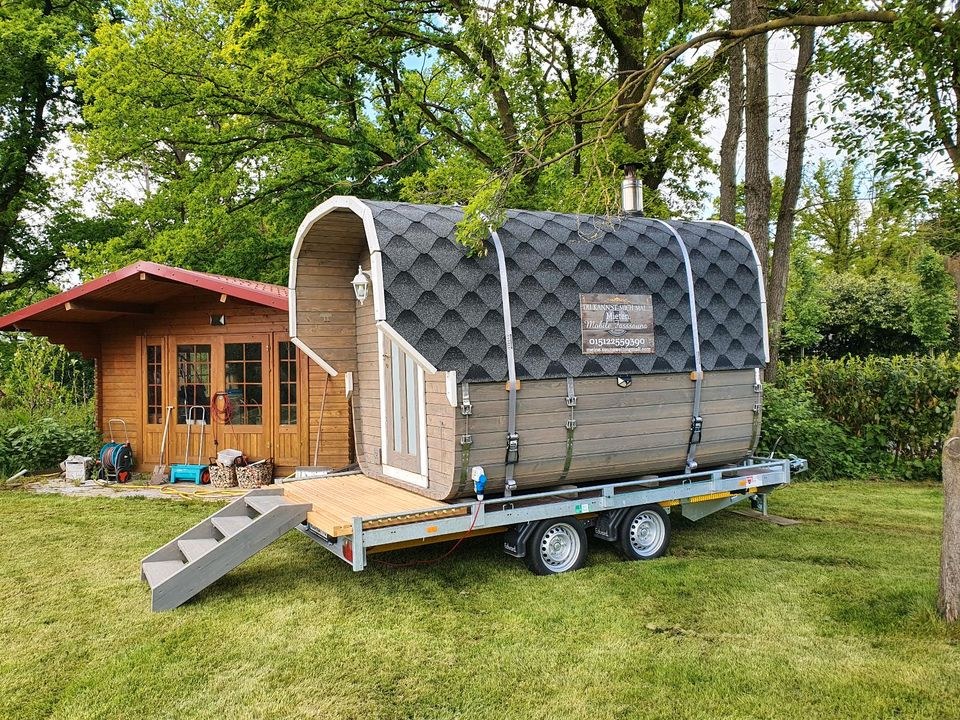 Mobile Sauna Fasssauna Spa Gutschein mieten bei ESVerleih