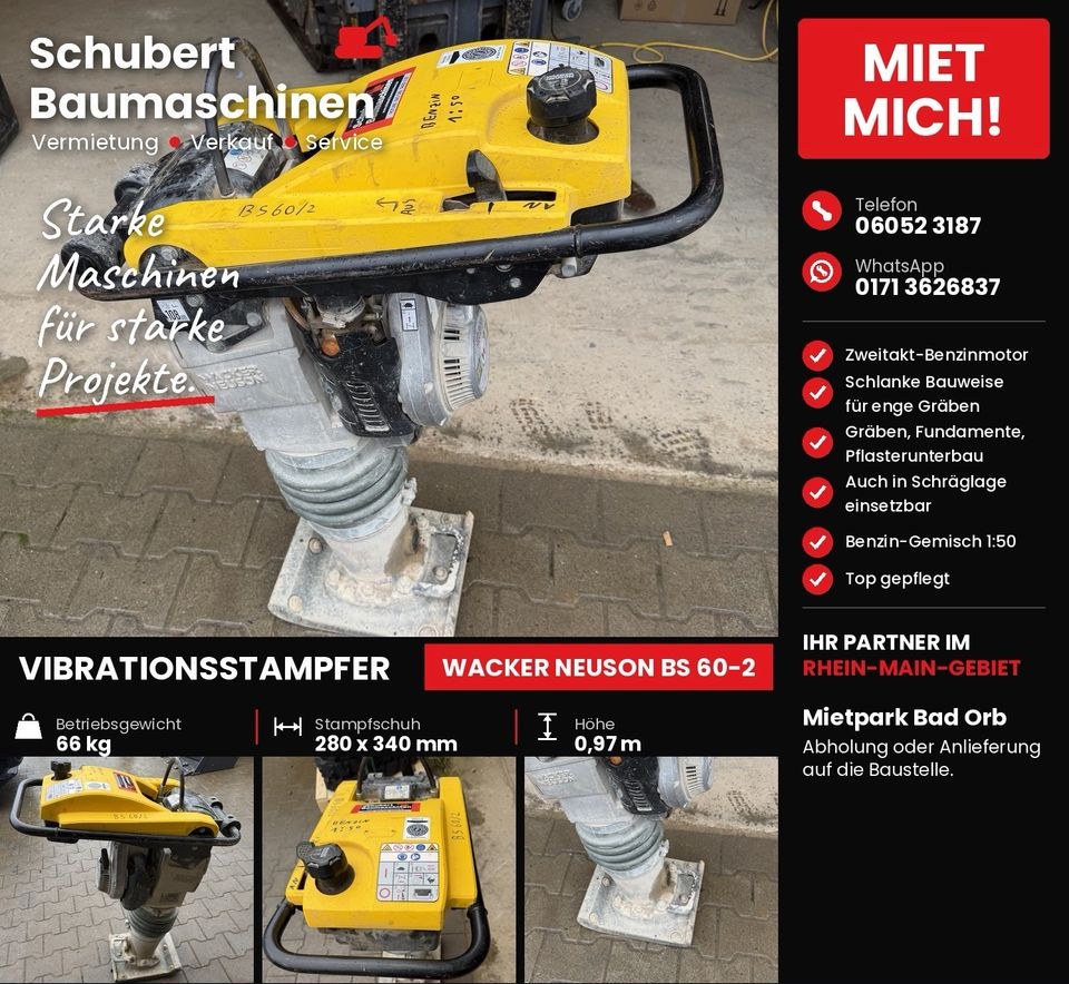 Vibrationsstampfer Wacker Neuson BS50 S AS 60 e mieten in Bad Orb
