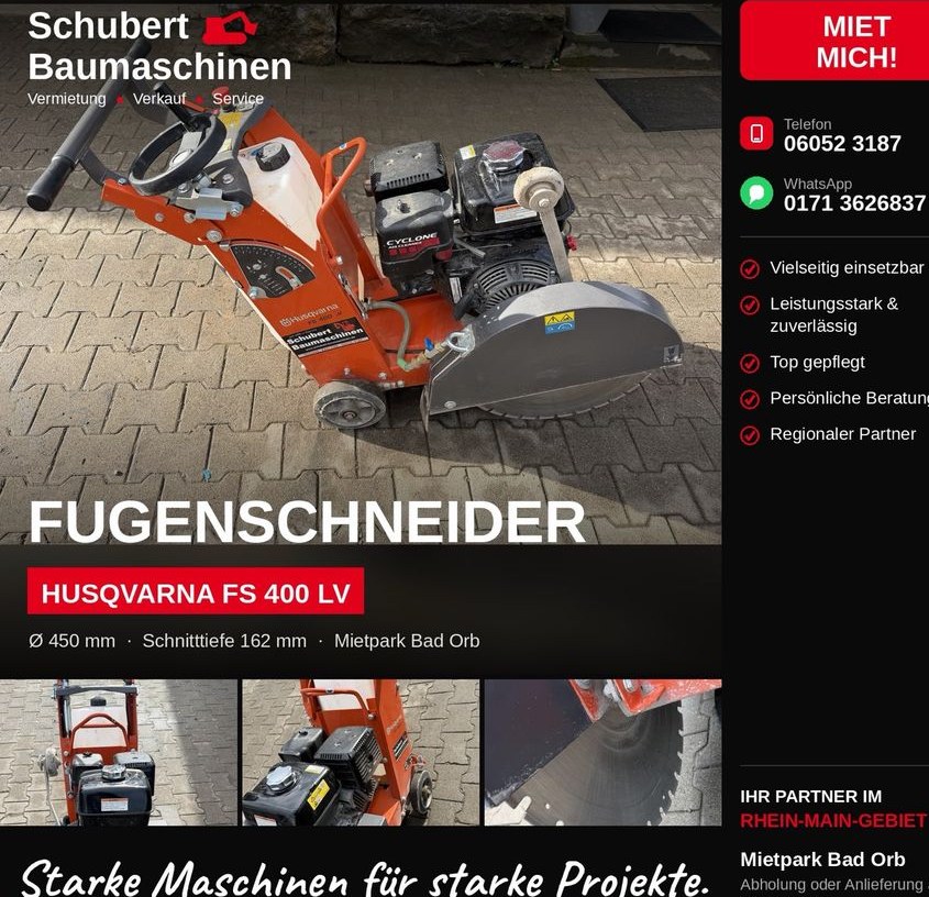 Trennschleifer Fugenschneider Steintrennsägen mieten in Bad Orb – 2