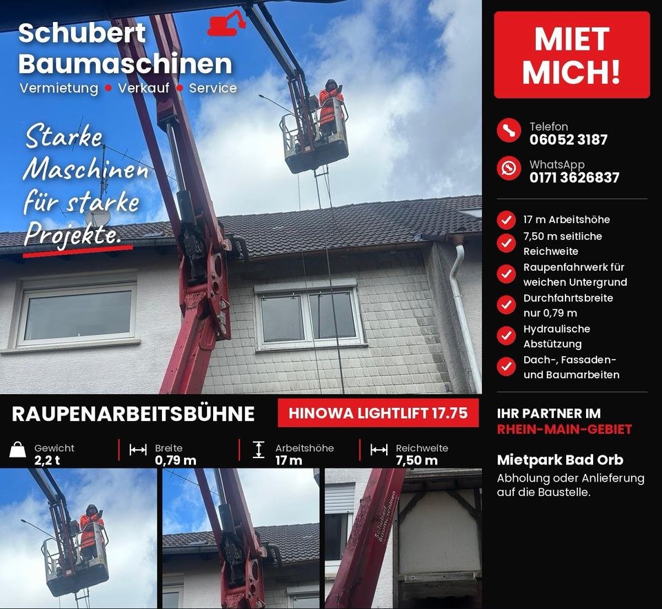 Raupenarbeitsbühne 17 m Hinowa Lightlift N++ mieten in Bad Orb