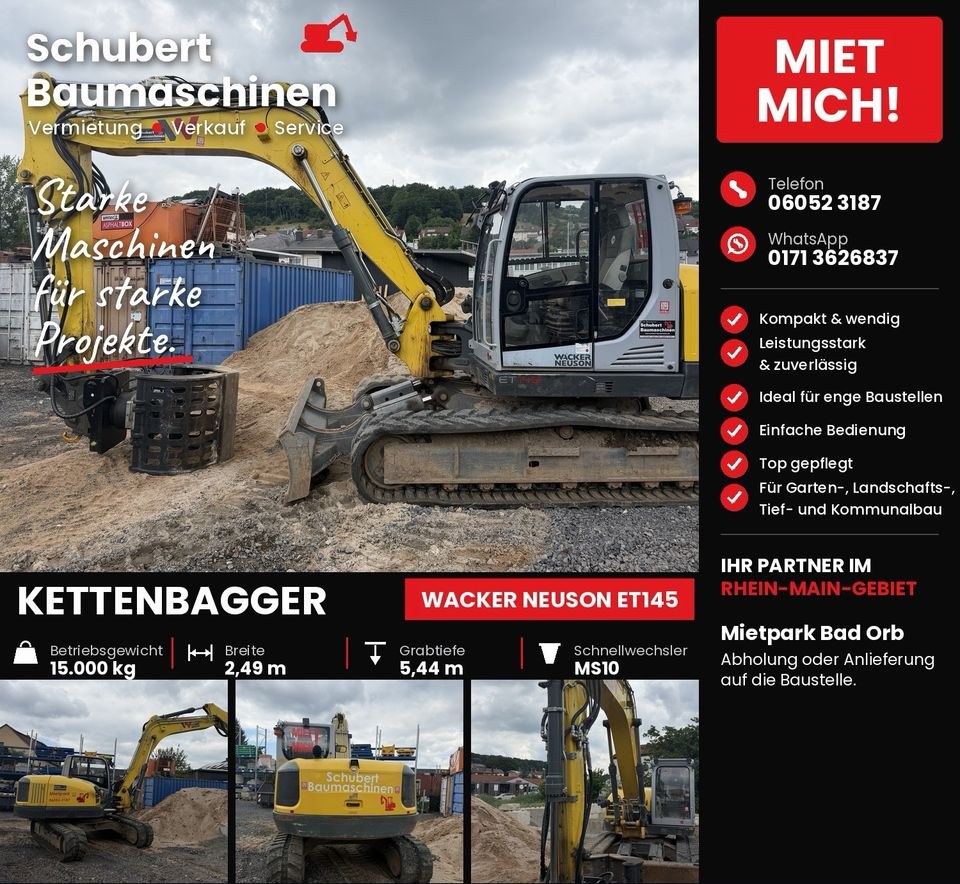 Kettenbagger 15 t ET145 N++ mieten bei Schubert Baumaschinen