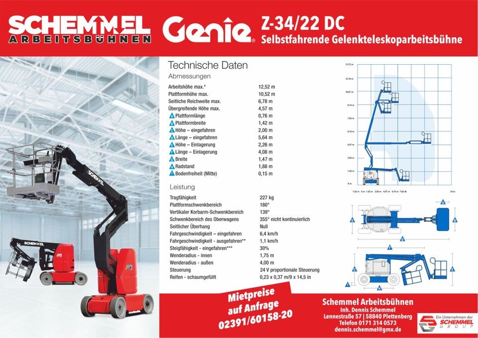 Genie Z 34 22 J DC Elektro mieten bei DS Auto