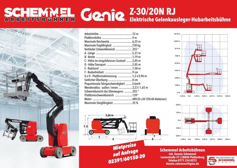 Gelenkbühne Genie Z 30 20 NRJ mieten bei DS Auto