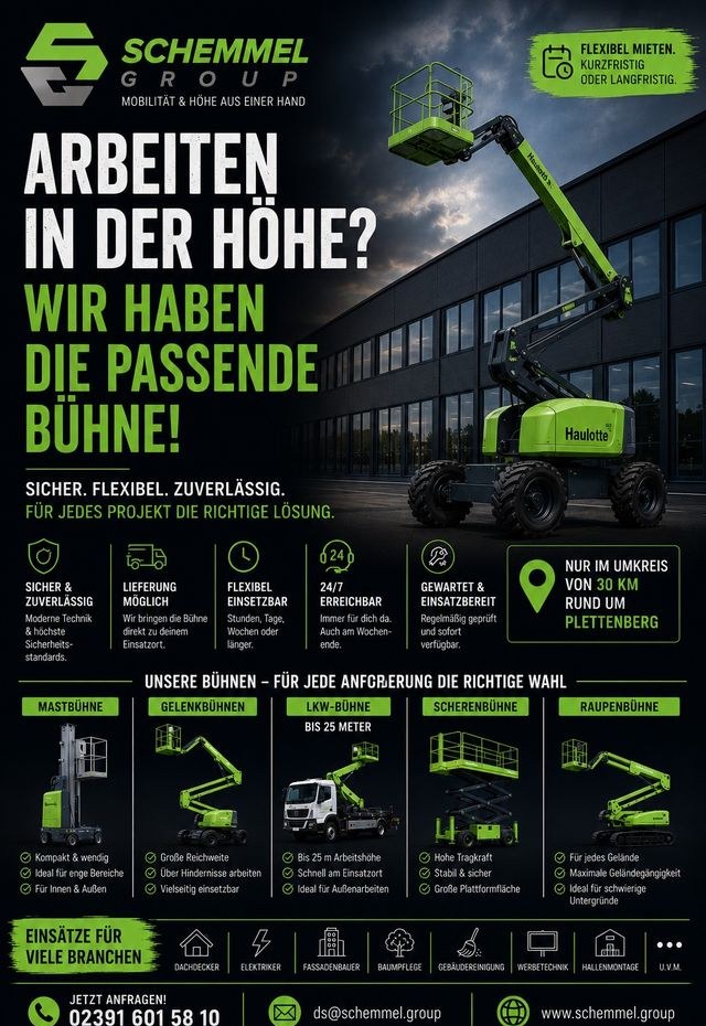 Arbeitsbühnen 5 12 Meter mieten bei DS Auto – für Montage & Fassade