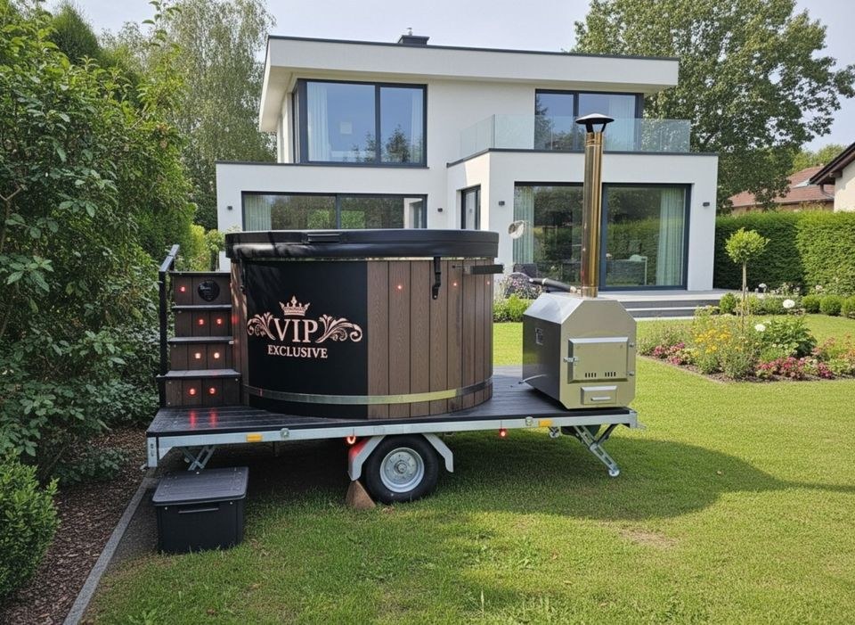 Mobiler Whirlpool Badebottich Hydromassage LED mieten in Meinerzhagen – 2