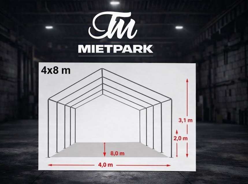 Partyzelt 4x8m Festzelt Gartenparty Eventzelt mieten bei TM Mietpark – 2