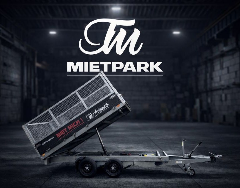 Kipper 3 Seiten Anhänger mieten bei TM Mietpark – für Erde & Schutt