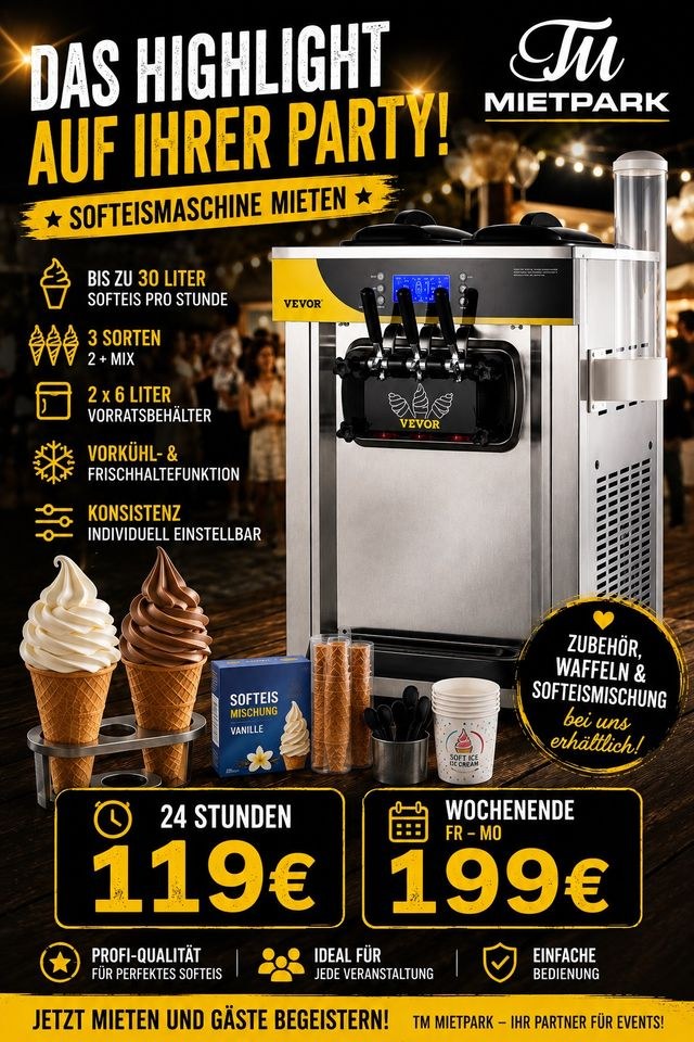 Softeismaschine 3 Sorten Softeis mieten bei TM Mietpark – 2
