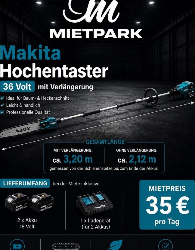 Makita Hochentaster Astsäge Akku Kettensäge mieten bei TM Mietpark – 2