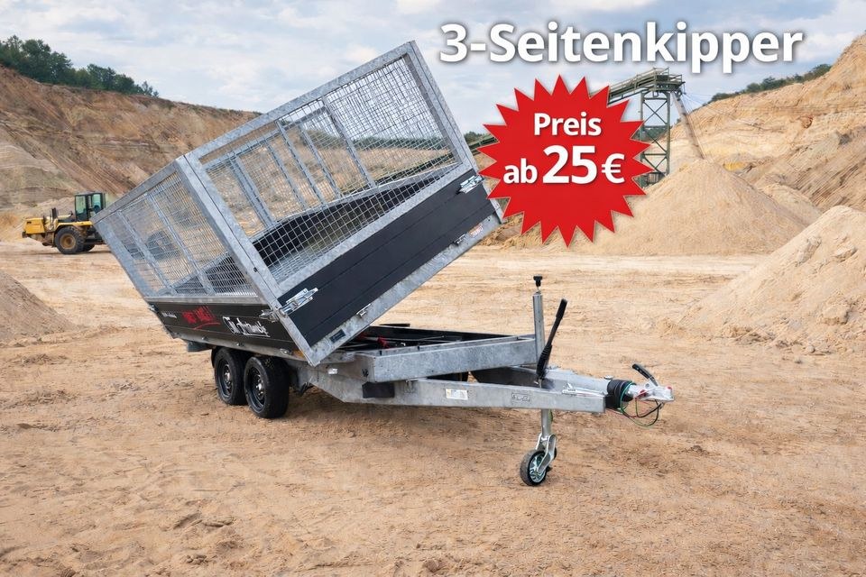Kipper 3 Seiten Anhänger mieten bei TM Mietpark – für Erde & Schutt – 2
