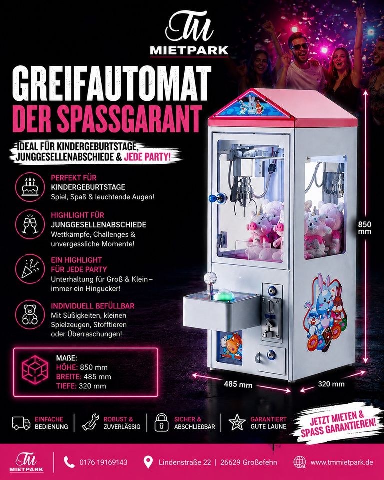Greifautomat Kindergeburtstag mieten bei TM Mietpark – Spiel & Spaß – 2