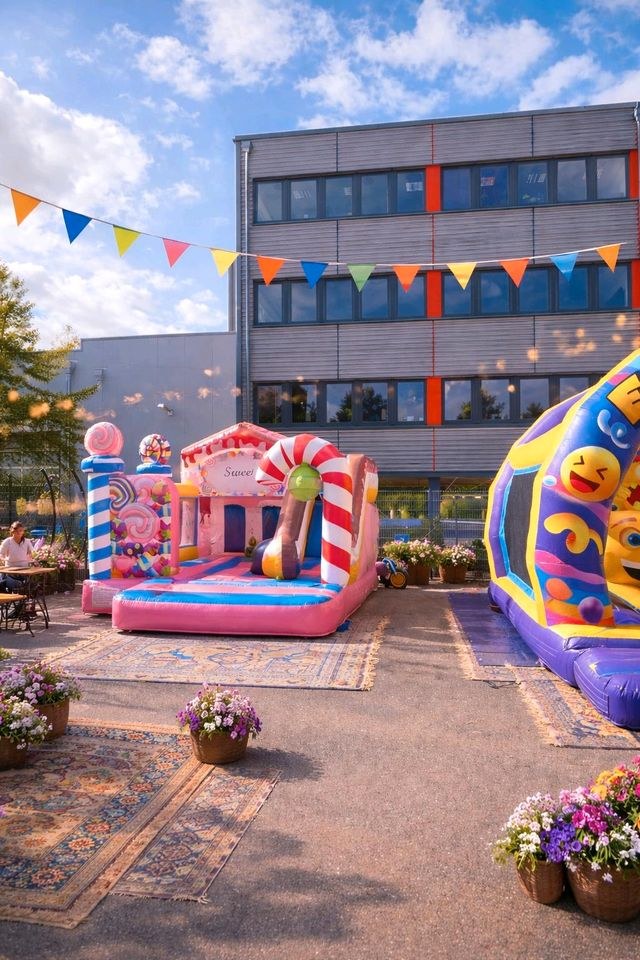 Candy Hüpfburg Rutsche mieten bei Top Preis Vermietung
