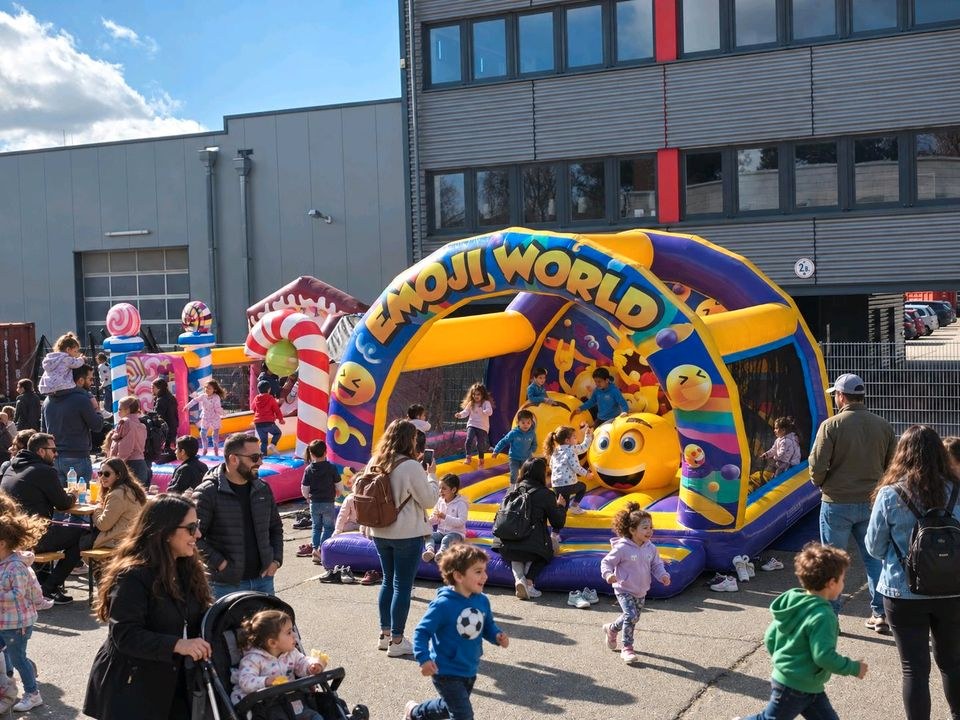 XXL Emoji Hüpfburg 6×5 m Gebläse mieten bei Top Preis Vermietung – 2