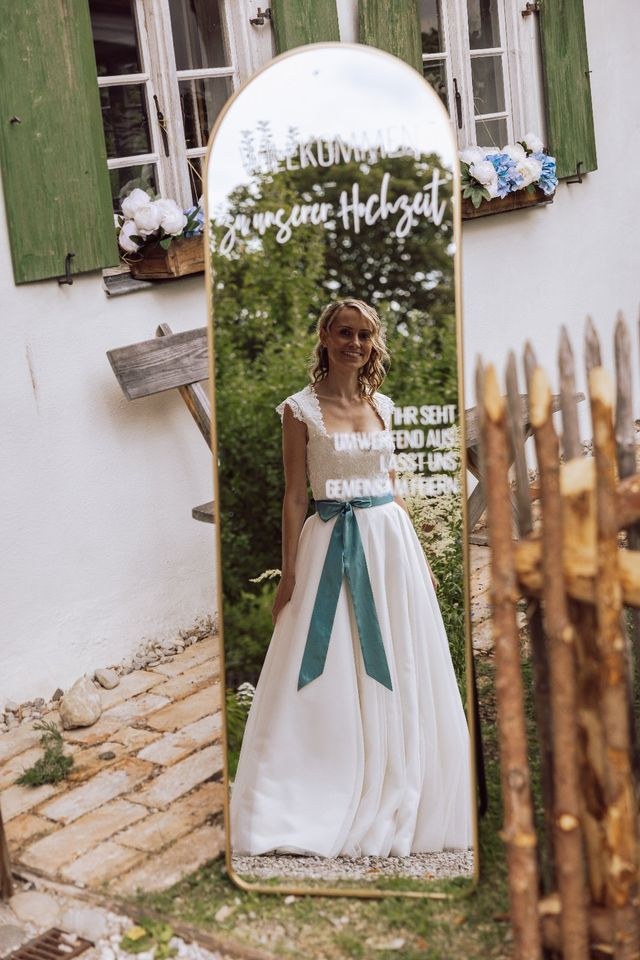Spiegel Willkommensschild mieten in Waging am See – für die Hochzeit – 3