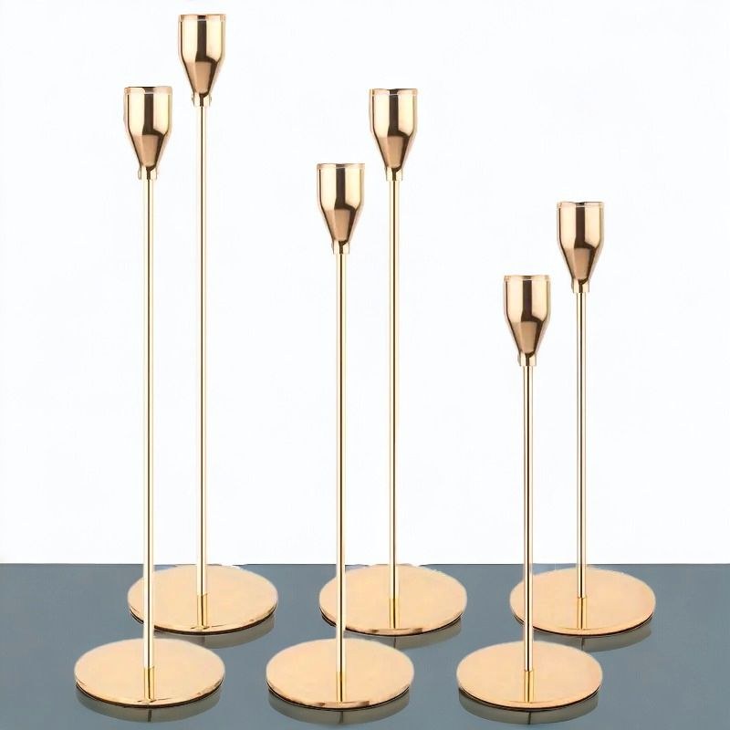 3 Kerzenleuchter Kerzenständer ROSÉGOLD 23 33 cm mieten