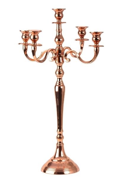 5 armiger Kerzenleuchter 60 cm ROSÉGOLD mieten in Waging am See – 2