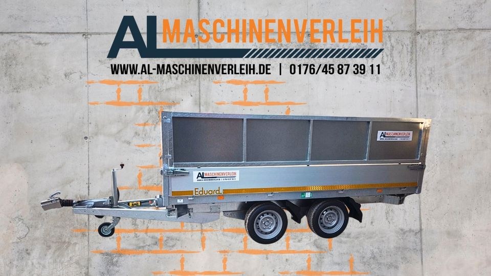 3 Seiten Kippanhänger Kipper mieten in Löhne – für Erde & Schutt – 2
