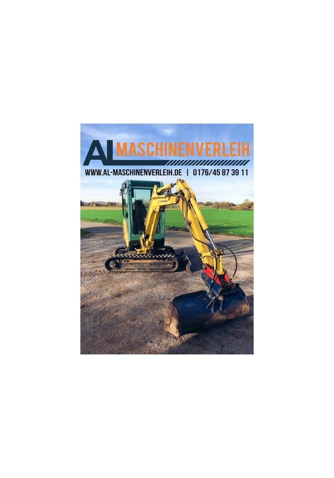 Yanmar Minibagger 1,8 Tonnen mieten bei AL Maschinenverleih Internet