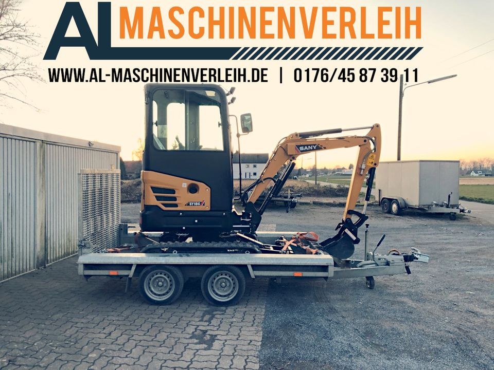 Minibagger Bagger 1,9 Tonnen mieten bei AL Maschinenverleih Internet