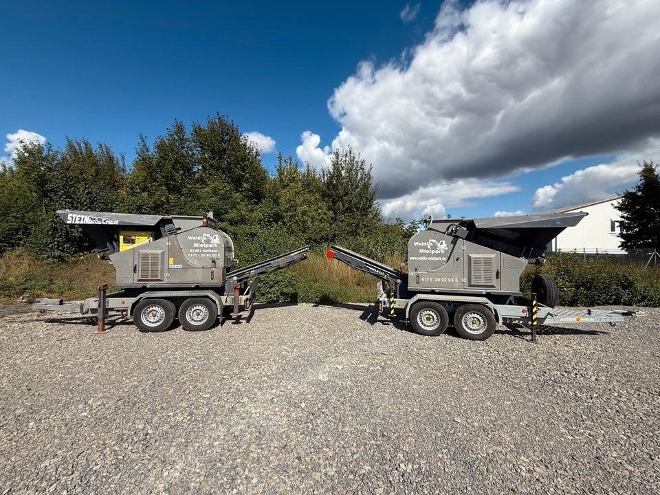 Mobile Brechanlage Steinbrecher Schredder mieten bei Waldis Mietpark