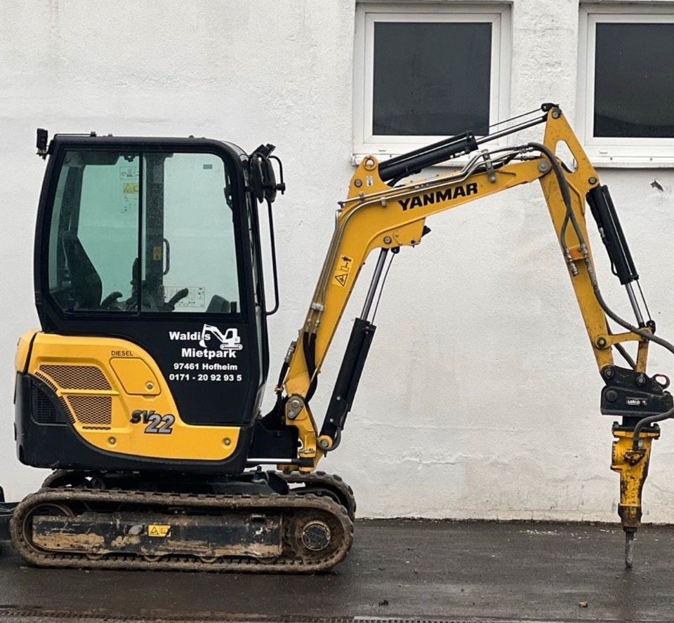 Minibagger Hydraulikhammer Epiroc 102kg mieten bei Waldis Mietpark