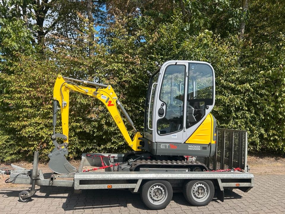 Minibagger 1,6 t Wacker ET 16 Anhänger Zubehör mieten in Garrel