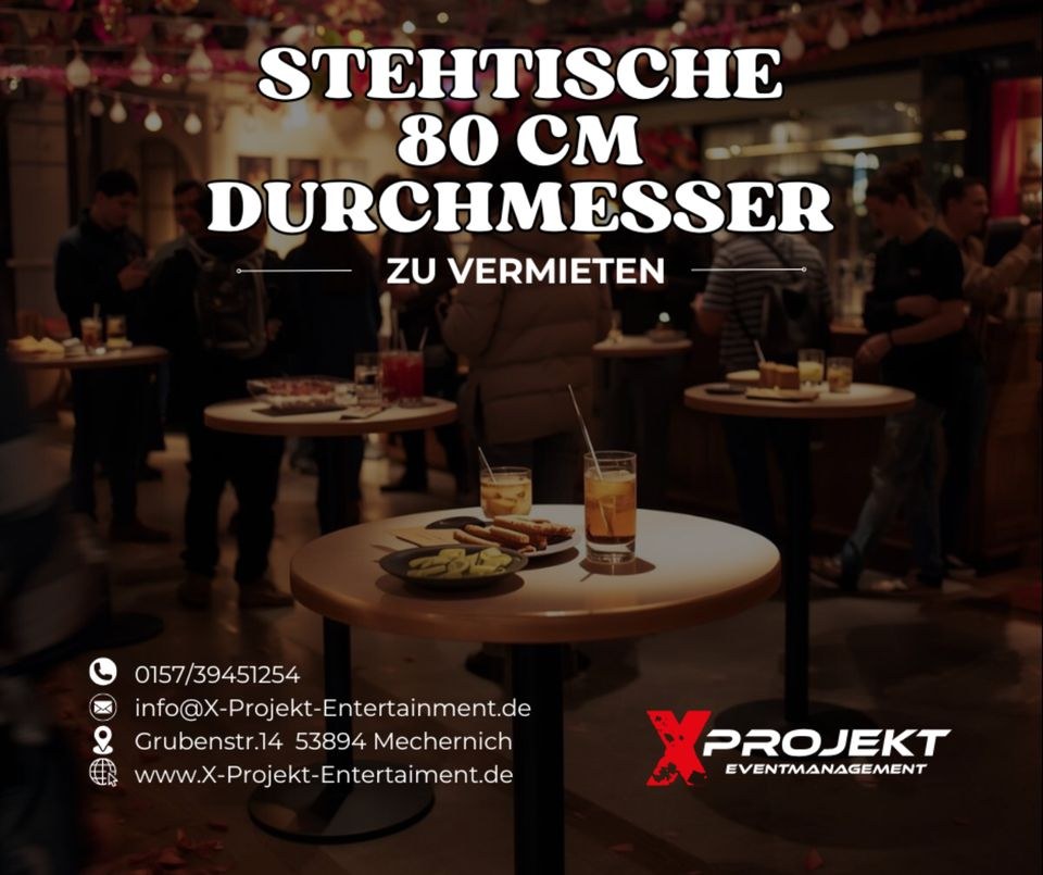 Stehtische mieten bei X Projekt Eventmanagement – für Empfang & Party
