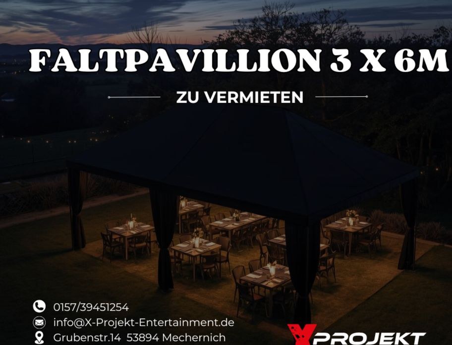 Faltpavillon 3x6 m 3x3 mieten in Mechernich – in Minuten aufgebaut