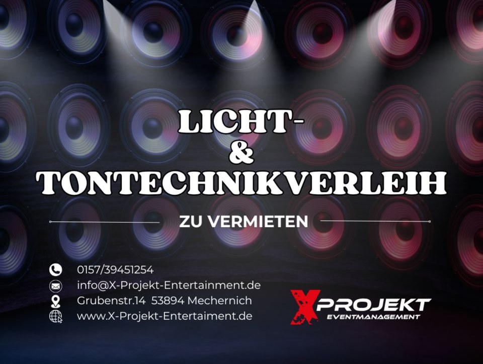 Ton mieten bei X Projekt Eventmanagement – Licht für Party & Event
