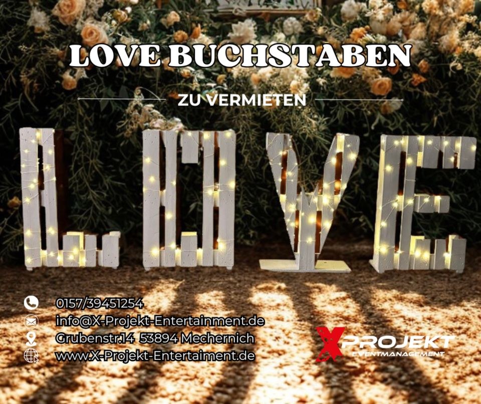 LOVE Letters Hochzeitsdeko mieten in Mechernich – für die Hochzeit