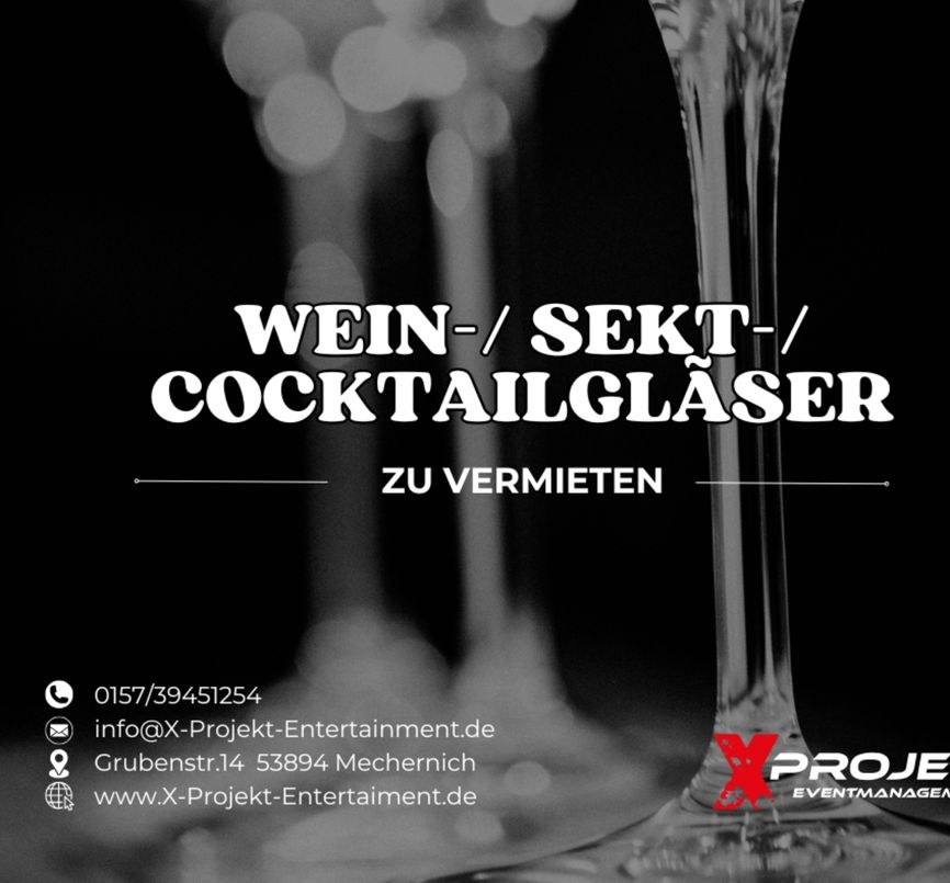 Weingläser Sektgläser Cocktailgläser mieten in Mechernich