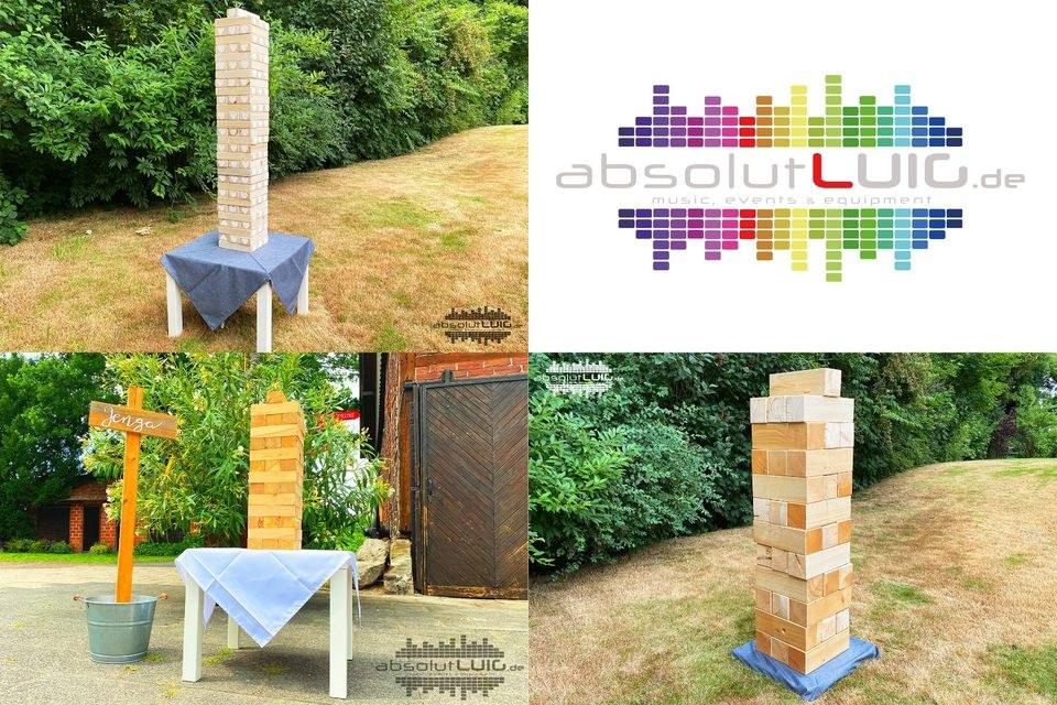 XXL Jenga Partyspiel Gästespiel DJ mieten in Waltrop – Spiel & Spaß