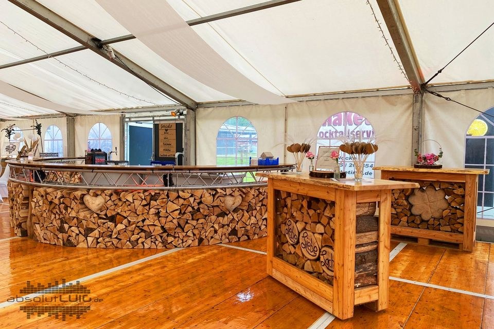 Holz Theke Polterabend Scheunenparty mieten in Waltrop – mobile Bar – 4