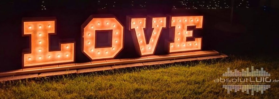 LOVE Buchstaben dimmbar Vintage Look DJ mieten in Waltrop – 4