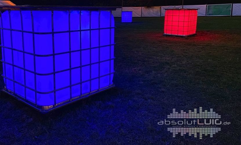 Beleuchteter XXL Stehtisch IBC Akku DJ mieten in Waltrop – 2