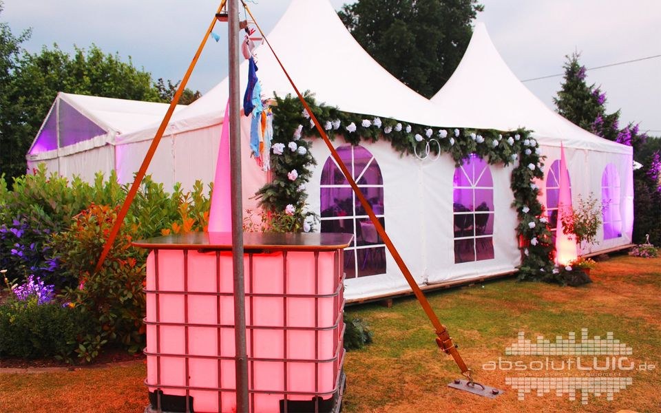 Beleuchteter XXL Stehtisch IBC Akku DJ mieten in Waltrop – 4