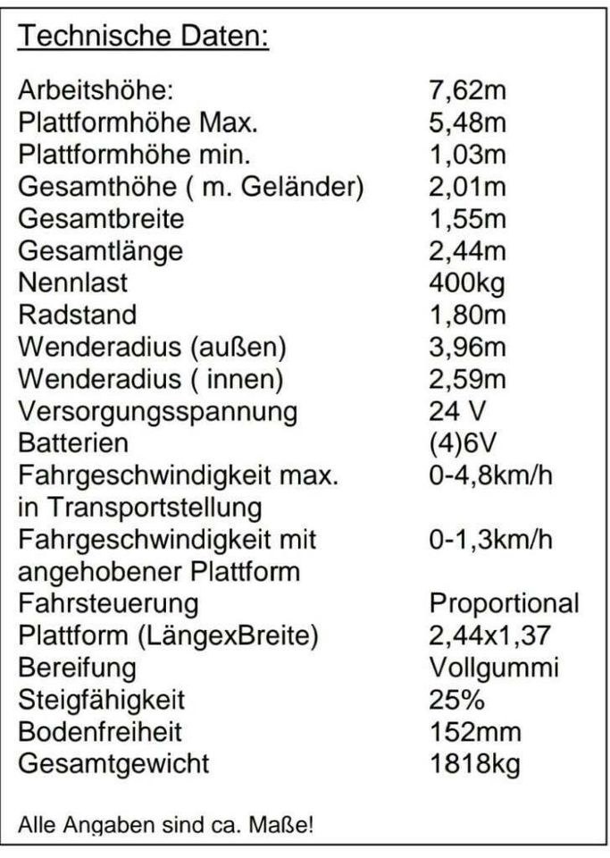Arbeitsbühne Hubsteiger elektrisch mieten bei SD-Baumaschinen – 2