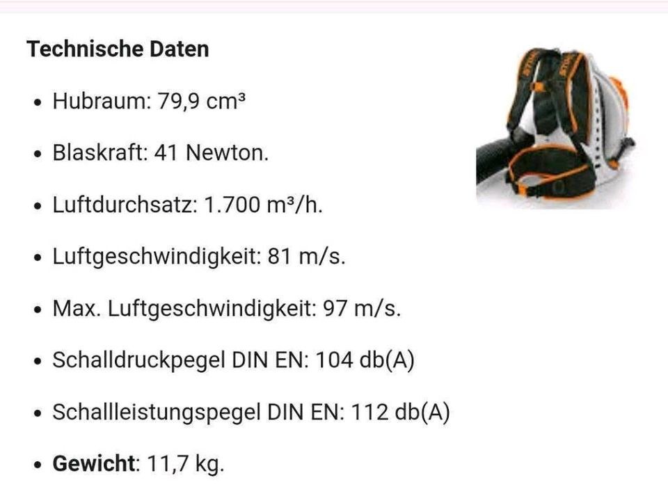 Stihl BR 800 Laubbläser mieten bei SD-Baumaschinen – 3