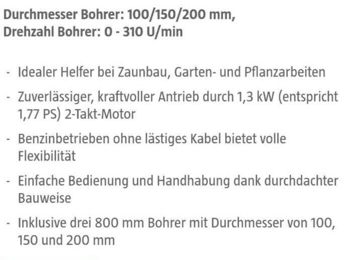 Erdbohrer Benzin mieten bei SD-Baumaschinen – 2