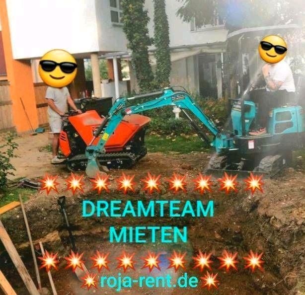 Poolbau 2er Set Minibagger Dumper mieten in Teutschenthal