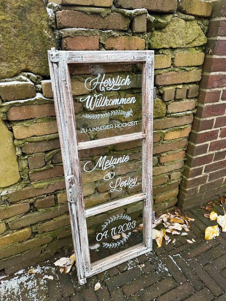 Willkommensschild Window Deko Hochzeitsdeko mieten in Bad Bentheim – 3