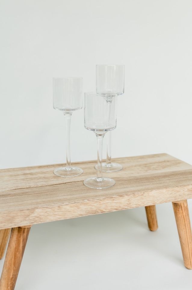 Teelichtglas Fuß Deko mieten in Bad Bentheim – für die Hochzeit