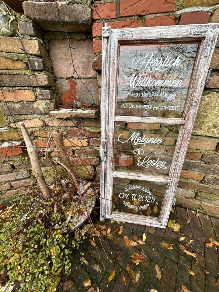 Willkommensschild Window Deko Hochzeitsdeko mieten in Bad Bentheim