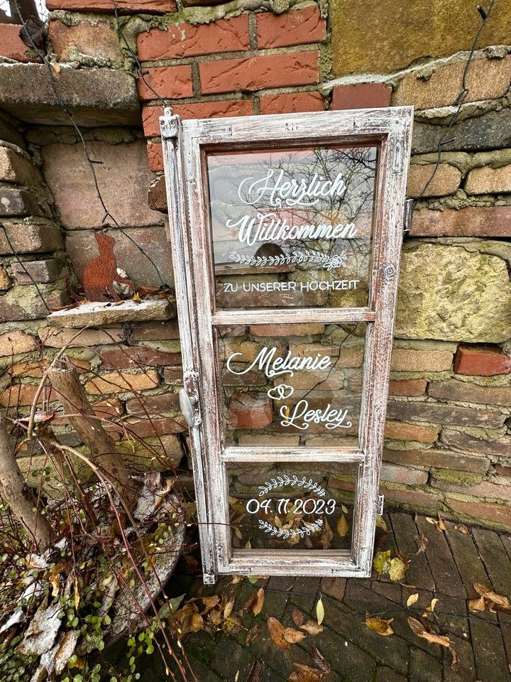 Willkommensschild Window Deko Hochzeitsdeko mieten in Bad Bentheim – 2