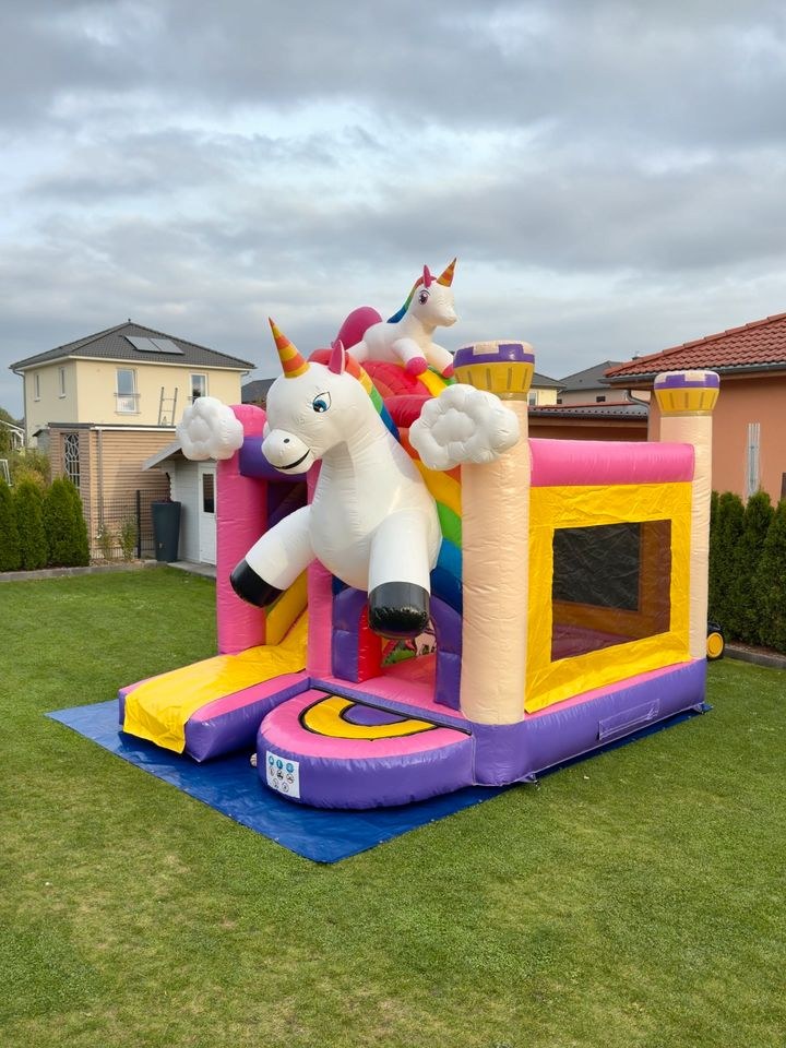 Einhorn Hüpfburg Rutsche Berlin mieten bei FeierGut – 3