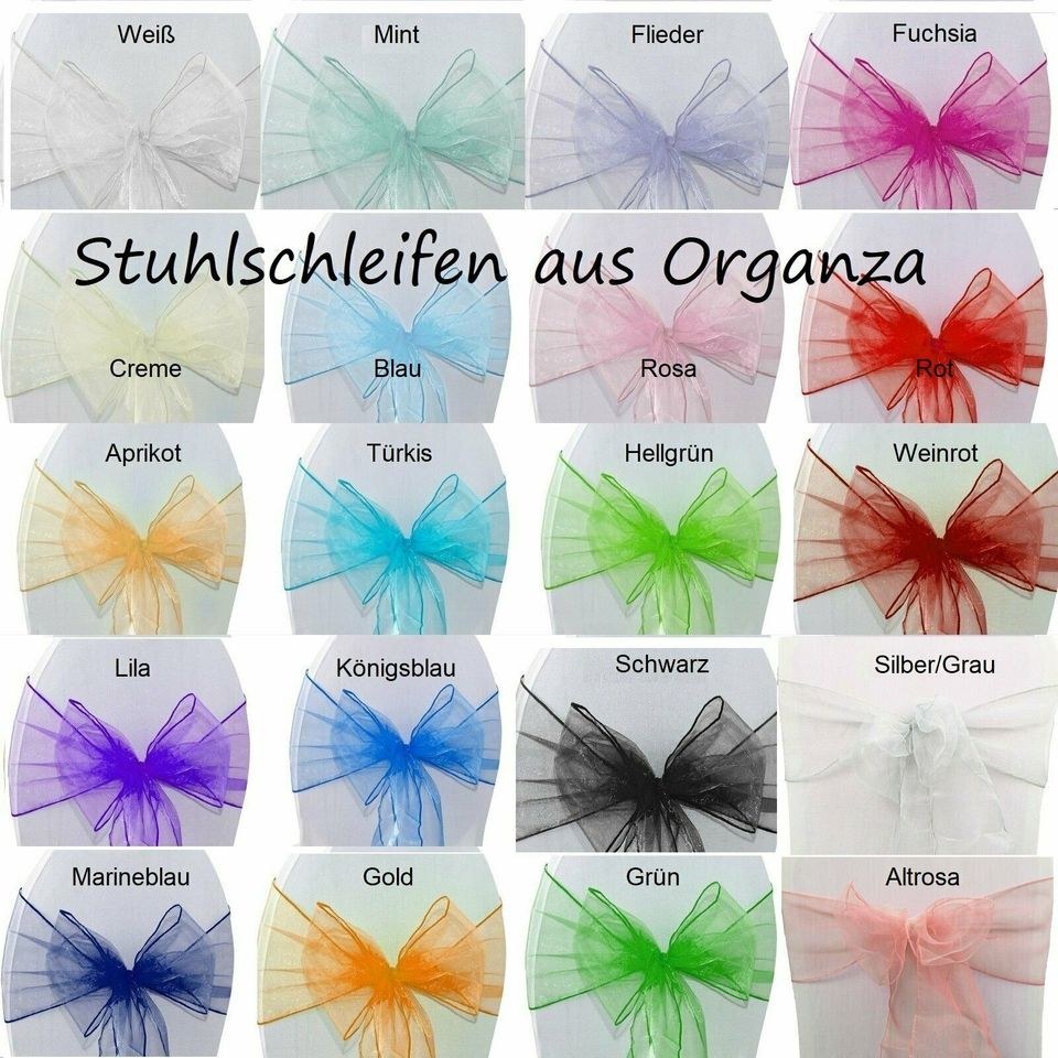 Stuhlhussen Hochzeitsdeko Brauttisch deko mieten in Gudensberg – 4